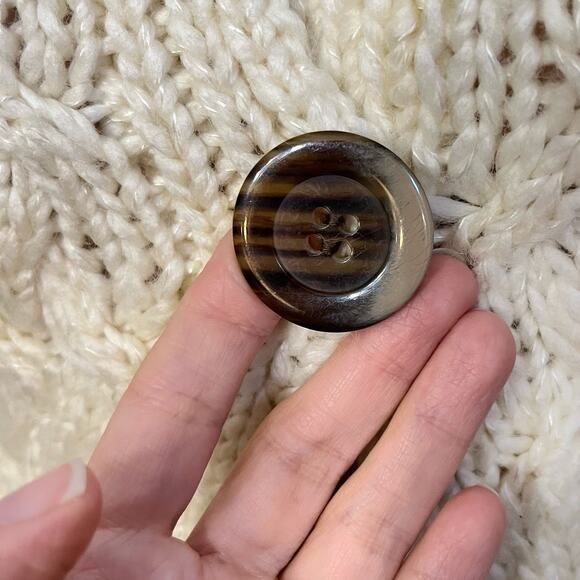 Y2K Bebe Chunky Fisherman Cardigan Sweater XS Cable Knit Button Down Fitted - Picture 4 of 13